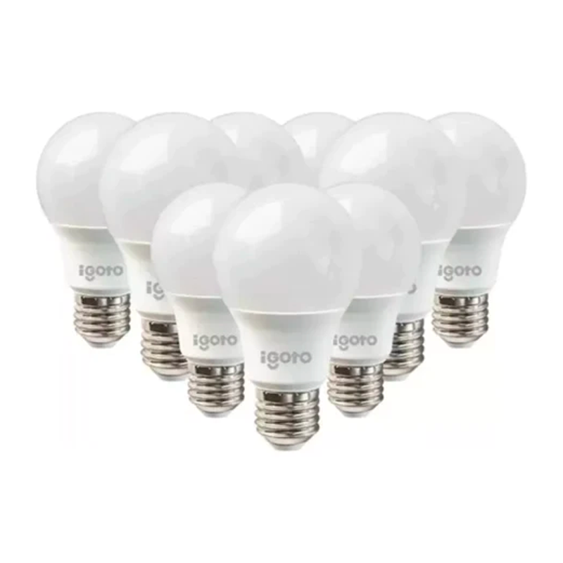 Paquete De 10 Focos Led A60 15w Multivoltaje E27 Blanco Frío