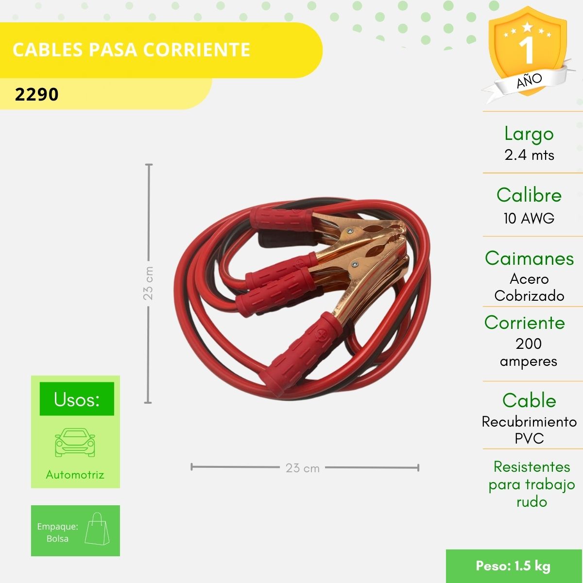 CABLES PASACORRIENTE 2.4 M - 2290