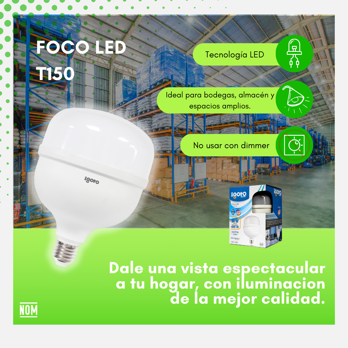 Foco Led 50w Luz Fría Igoto - F10550