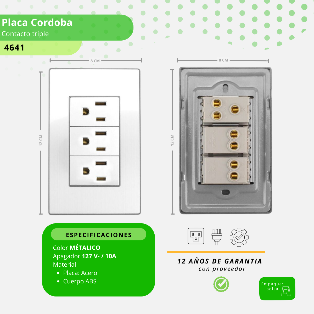 Placa Cordoba contacto triple - 4641