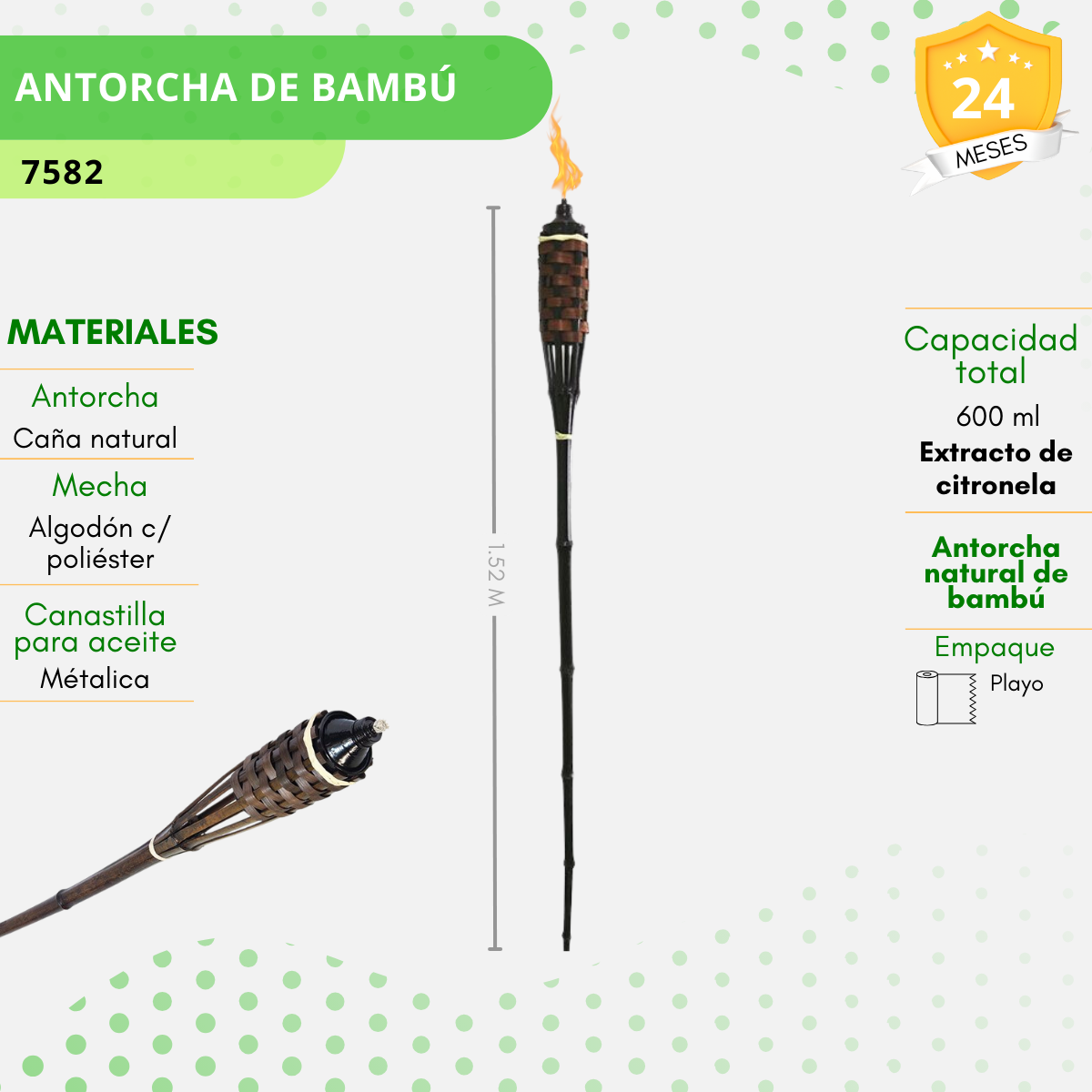 Antorcha Rústica de Bambú - 7582