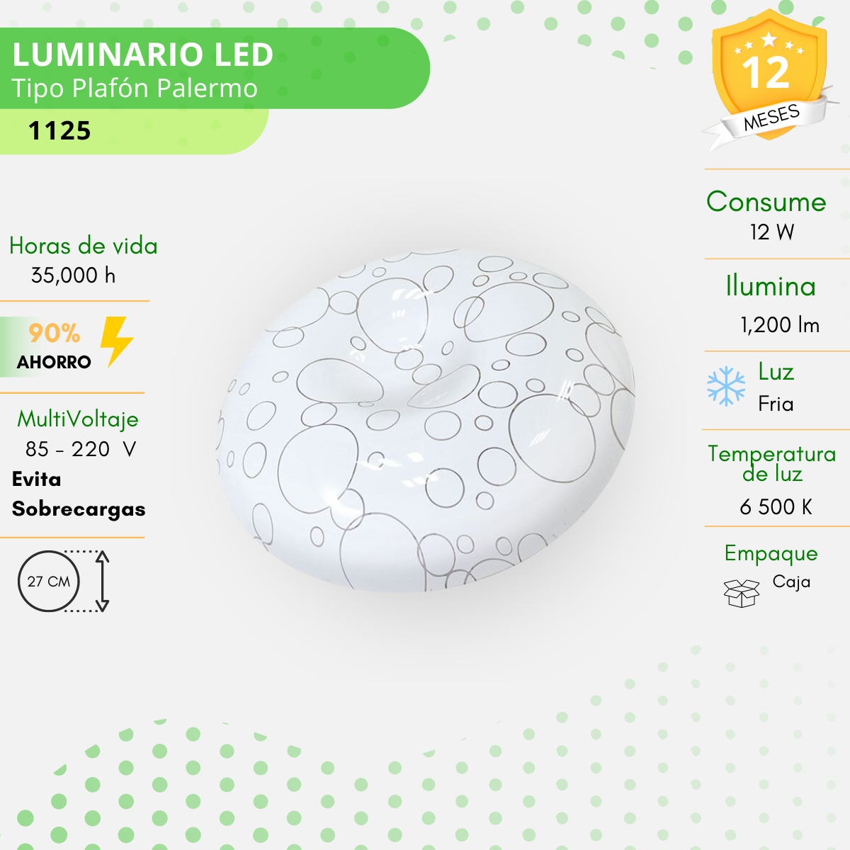 PLAFON LED 12W PALERMO - 1125